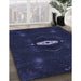 Patterned Deep Periwinkle Purple Rug in Family Room, pat539blu