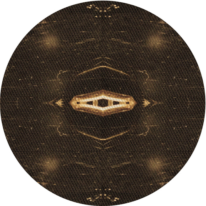 Square Patterned Midnight Gray Rug, pat539brn