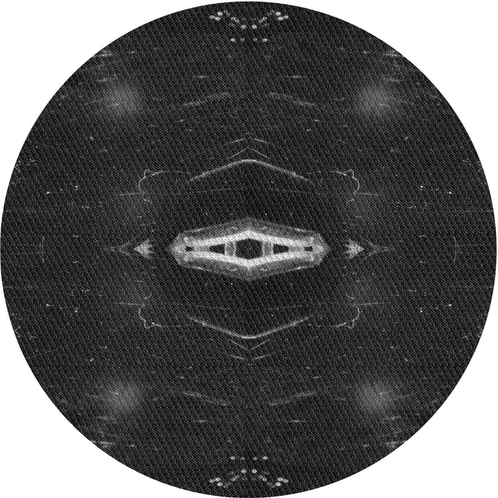 Square Patterned Black Rug, pat539gry