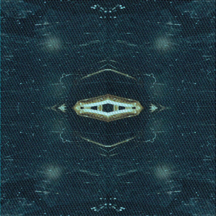 Round Patterned Teal Green Rug, pat539lblu