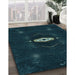 Machine Washable Transitional Teal Green Rug in a Family Room, wshpat539lblu