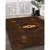 Patterned Saddle Brown Rug, pat539org