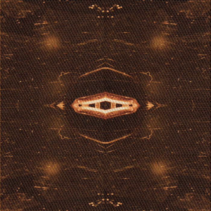 Round Patterned Saddle Brown Rug, pat539org