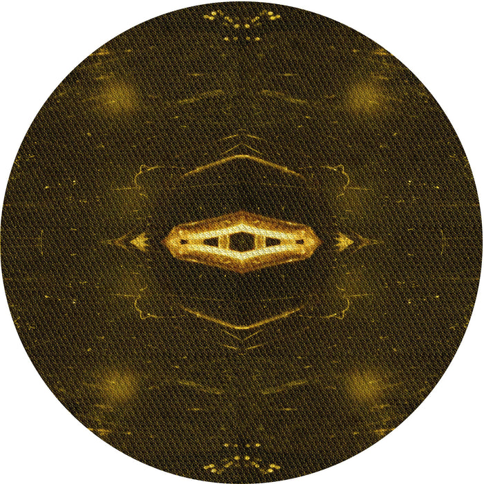 Square Patterned Dark Bronze Brown Rug, pat539yw