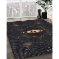 Patterned Black Novelty Rug, pat539