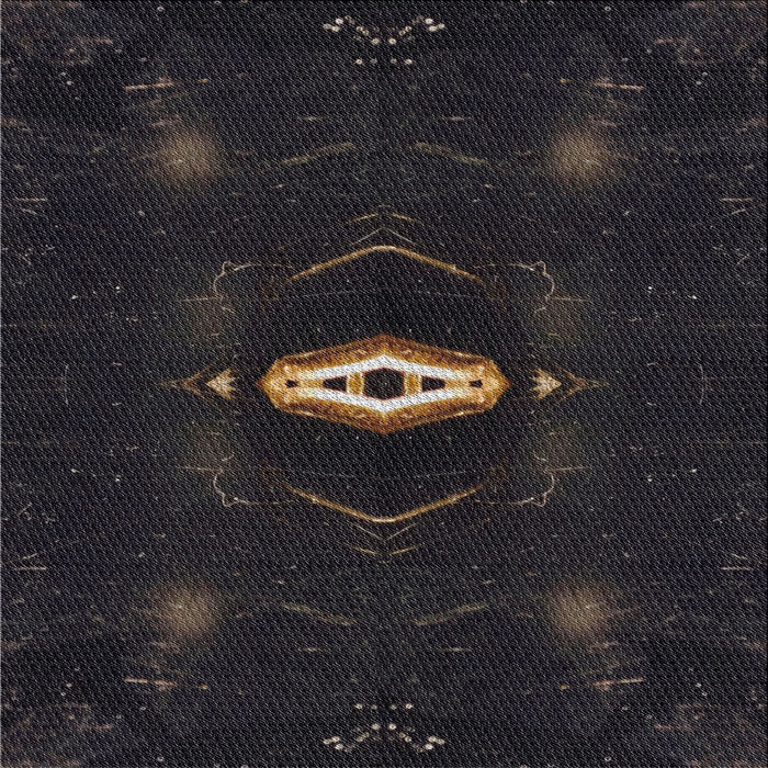 Square Patterned Black Novelty Rug, pat539