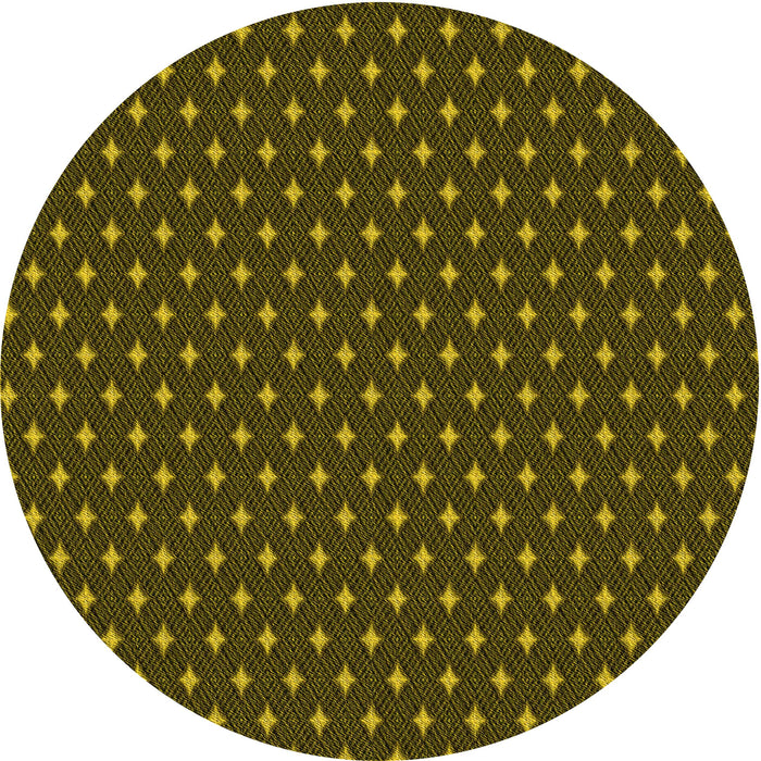 Square Patterned Dark Yellow Green Rug, pat54yw