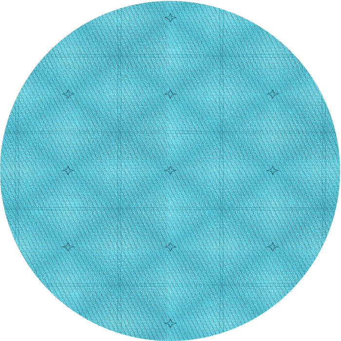 Square Patterned Bright Cyan Blue Rug, pat540lblu