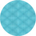 Square Patterned Bright Cyan Blue Rug, pat540lblu