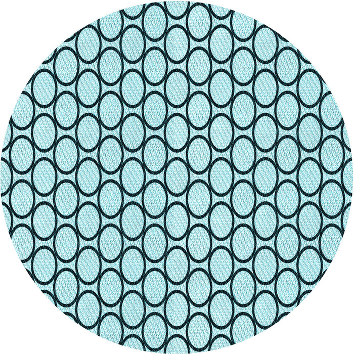 Square Patterned Aquamarine Stone Green Rug, pat541lblu
