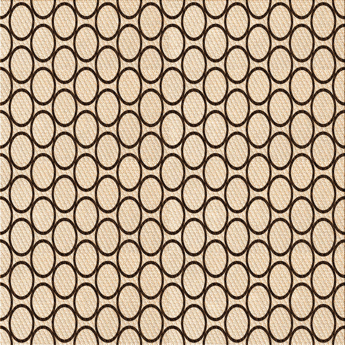 Round Patterned Sienna Brown Rug, pat541org