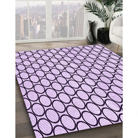 Patterned French Lilac Purple Rug, pat541pur