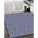 Patterned Blue Rug in Family Room, pat542blu