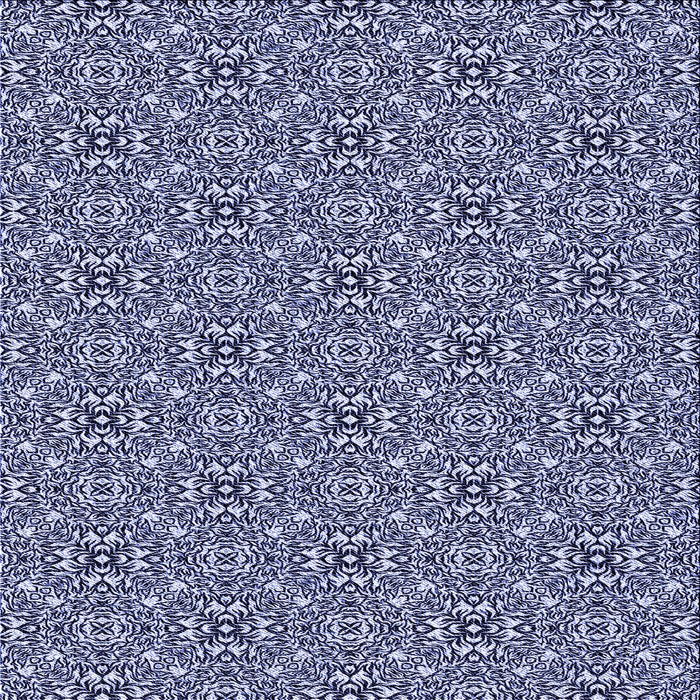 Round Patterned Blue Rug, pat542blu