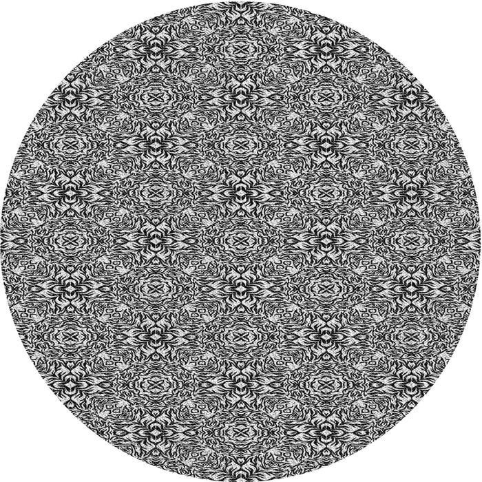 Square Machine Washable Transitional Platinum Silver Gray Rug in a Living Room, wshpat542gry