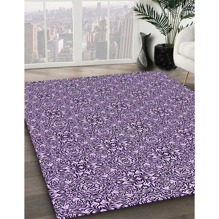 Machine Washable Transitional Purple Rug in a Family Room, wshpat542pur