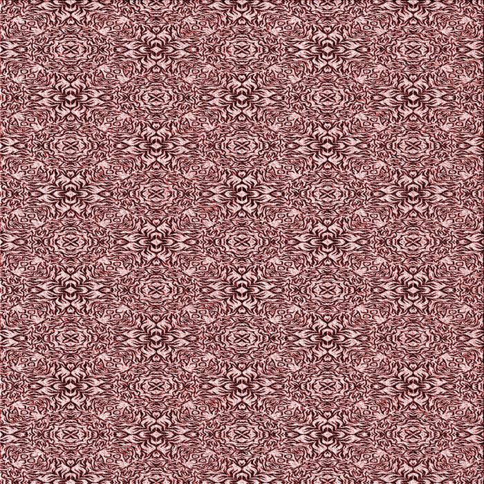 Round Patterned Saffron Red Rug, pat542rd