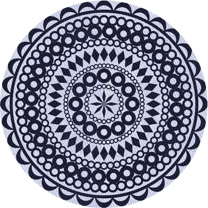 Square Patterned Blue Rug, pat543blu