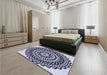 Patterned Blue Rug in a Bedroom, pat543blu