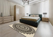 Patterned Milk Chocolate Brown Rug in a Bedroom, pat543brn