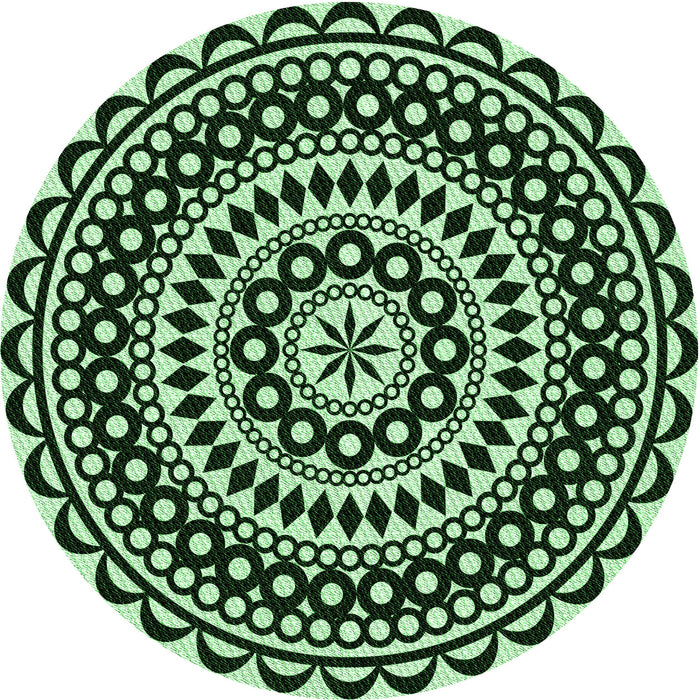 Square Patterned Dark Forest Green Rug, pat543grn