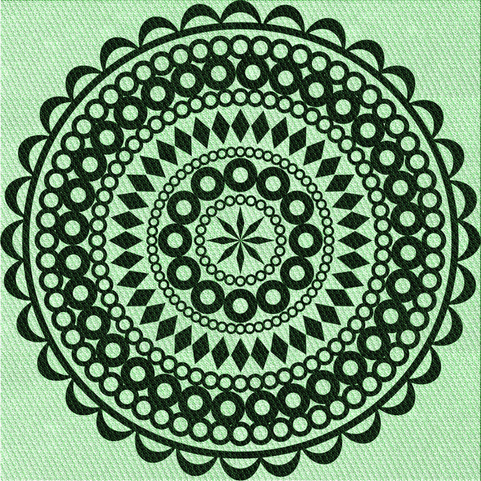 Round Machine Washable Transitional Dark Forest Green Rug, wshpat543grn