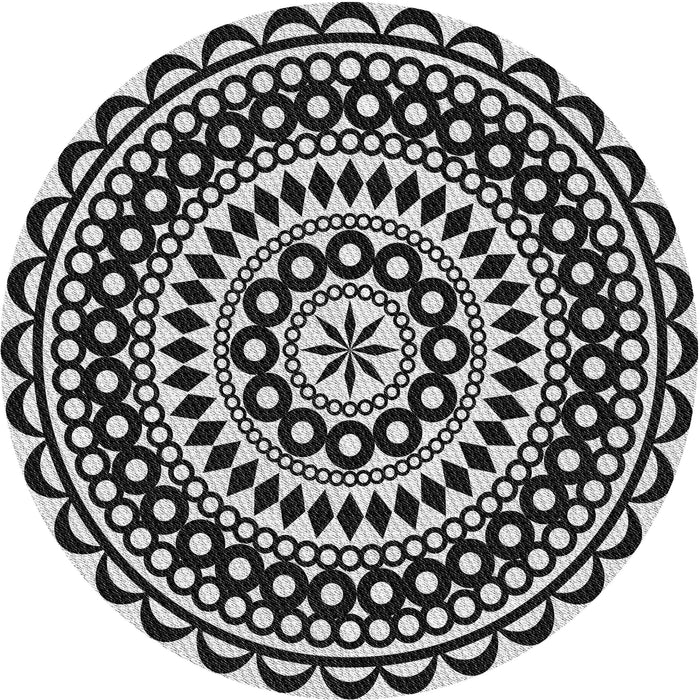 Square Patterned Gray Brown Rug, pat543gry