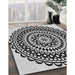 Patterned Gray Brown Rug in Family Room, pat543gry