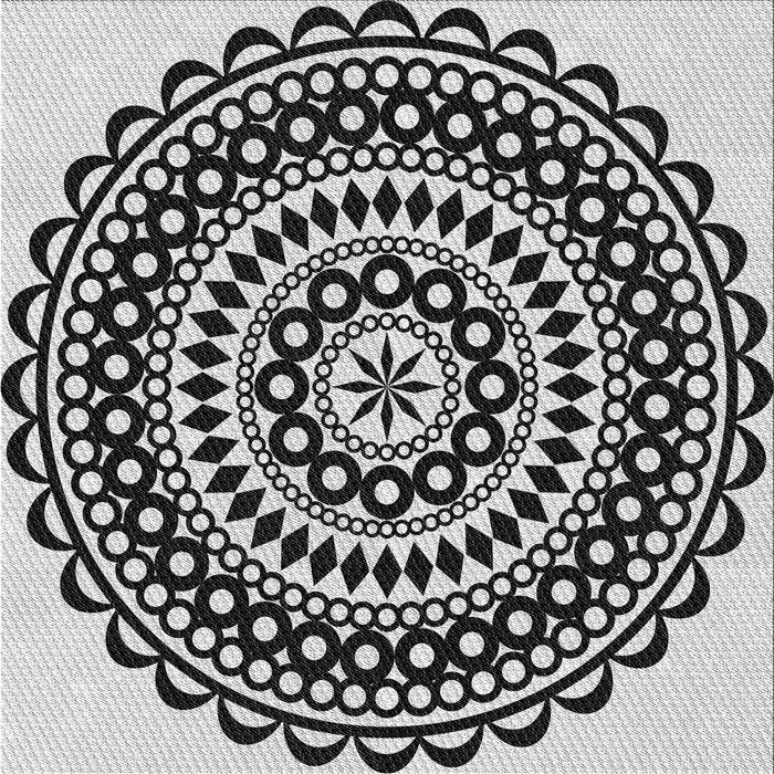 Round Patterned Gray Brown Rug, pat543gry