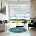 Square Patterned Deep-Sea Blue Rug in a Living Room, pat543lblu