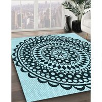 Patterned Deep-Sea Blue Rug, pat543lblu