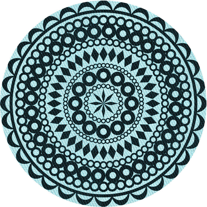 Square Patterned Deep-Sea Blue Rug, pat543lblu