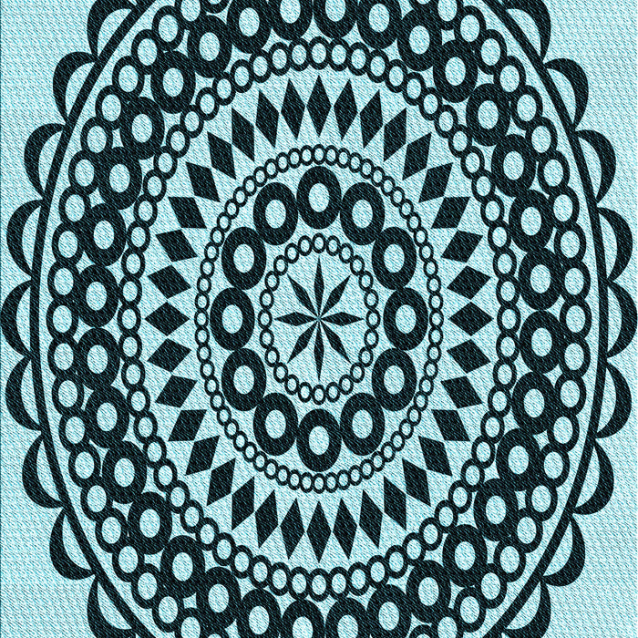 Machine Washable Transitional Deep-Sea Blue Rug, wshpat543lblu