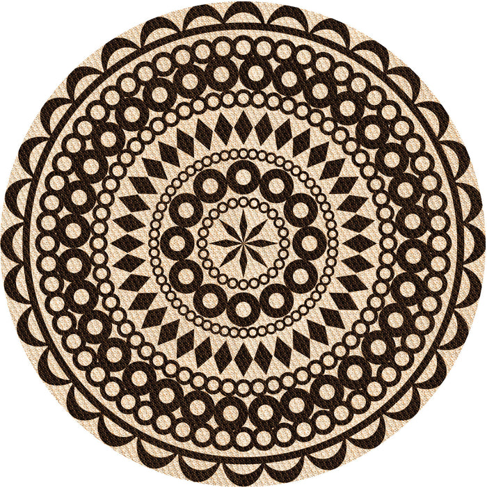 Square Patterned Deep Peach Orange Rug, pat543org