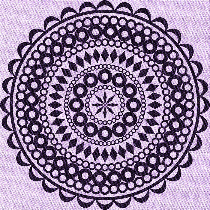 Round Patterned Blossom Pink Rug, pat543pur