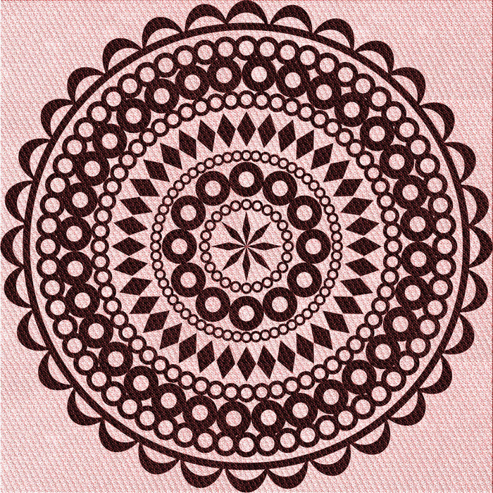Round Patterned Pink Rug, pat543rd