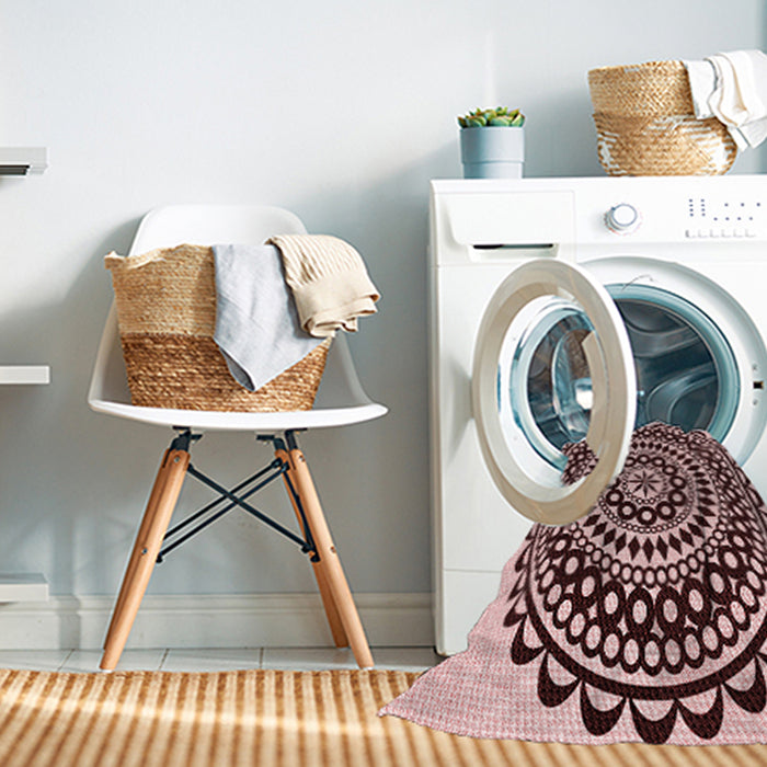 Machine Washable Transitional Pink Rug in a Washing Machine, wshpat543rd