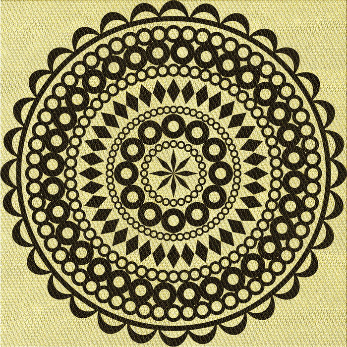 Round Patterned Milk Chocolate Brown Rug, pat543yw