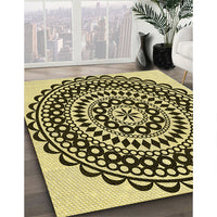 Patterned Milk Chocolate Brown Rug, pat543yw