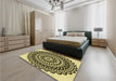 Patterned Milk Chocolate Brown Rug in a Bedroom, pat543yw