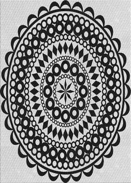 Patterned Charcoal Black Novelty Rug, pat543