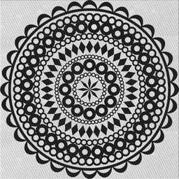 Square Patterned Charcoal Black Novelty Rug, pat543