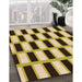 Patterned Mustard Yellow Rug in Family Room, pat544org