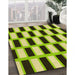 Patterned Green Yellow Green Rug in Family Room, pat544yw