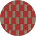 Square Patterned Red Rug, pat545brn
