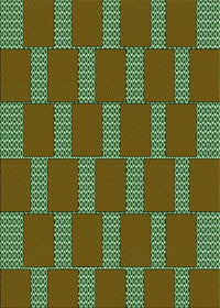 Machine Washable Transitional Green Rug, wshpat545grn