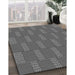 Patterned Gunmetal Gray Rug in Family Room, pat545gry