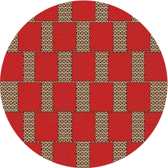 Square Patterned Petra Gold Brown Rug, pat545org