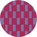 Square Patterned Raspberry Red Rug, pat545pur