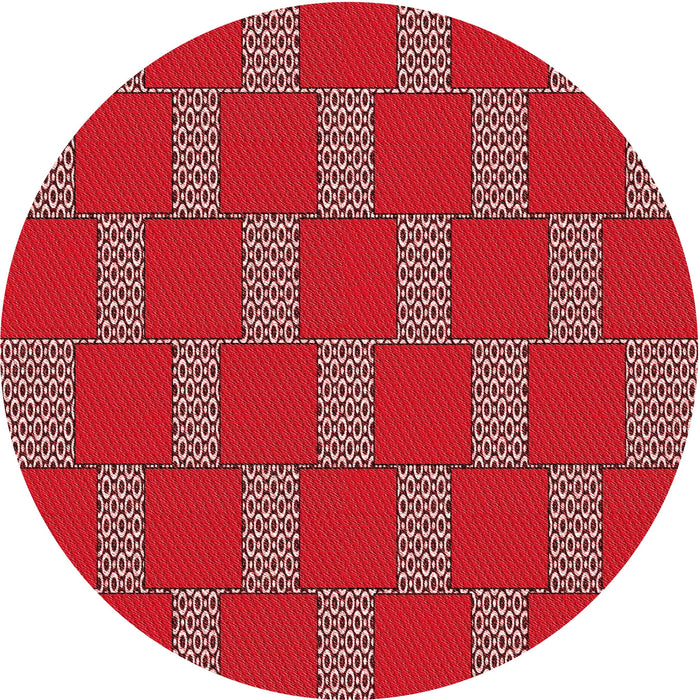 Square Patterned Red Rug, pat545rd